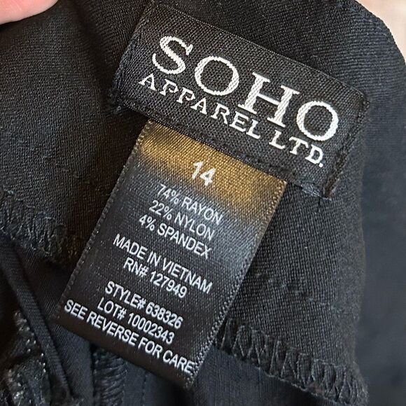 5 for $25🔥SOHO Apparel Black Dress Pants Size 14 - Picture 4 of 5